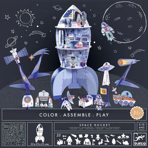 Djeco - Colorear-construir-jugar Cohete espacial
