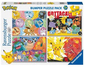 Ravensburger - 4 puzzles de 100 piezas Pokémon bumper pack
