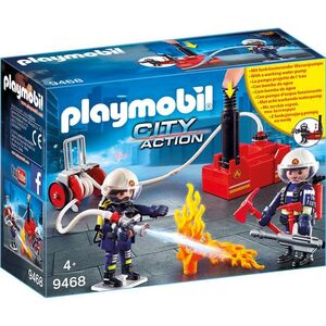playmobil bomberos con bomba de agua