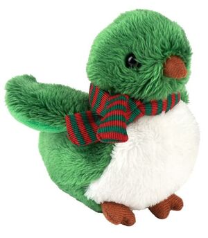 Moses - Pájaro cantor de peluche (rojo o verde) - apriétalo y canta
