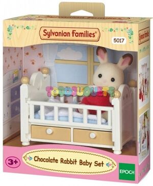 Sylvanian - Bebé conejo chocolate y cama