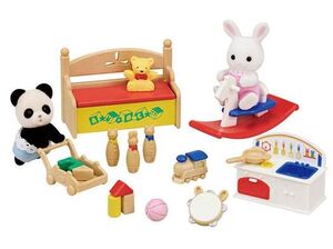 Sylvanian Families - Cofre de juguetes de los bebés - conejo de nieve y bebé panda