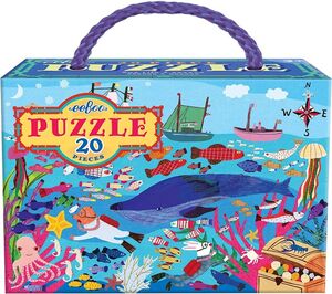 eeBoo - puzzle Vida marina 20 pz con asa