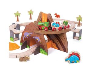 Bigjigs - Set Tren Dinosaurio