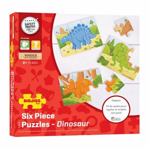 Puzzle 6 piezas Dinosaurios