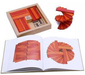 Kapla - Libro de modelos de construcción y 40 tablillas rojo y naranja