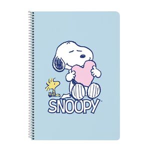 Libreta folio tapas duras 80 hojas Snoopy Safta azul claro