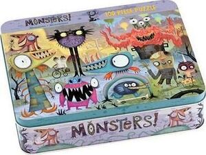 Mudpuppy - Monstruos puzzle 100 pz en caja de metal
