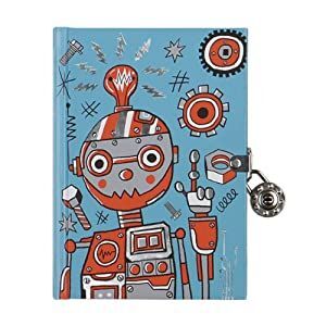 Mudpuppy - Diario con llave robots